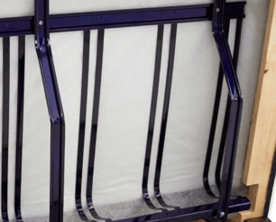 Close-up of Flexsteel Blue Steel Spring™ system under sofa frame, showing visible support structure for long-term durability | The Furniture Mall