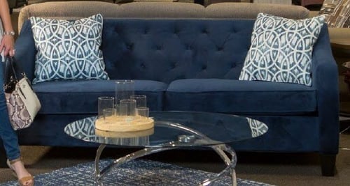 navy sofa