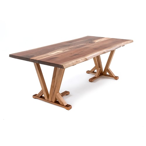 natural wood dining table