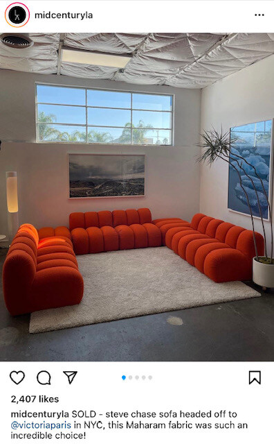 influencer modular couch orange