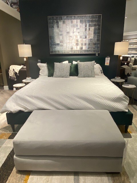 Trendy green bed