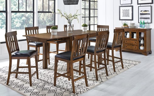 pub style dining table, dining table with extendable leaves