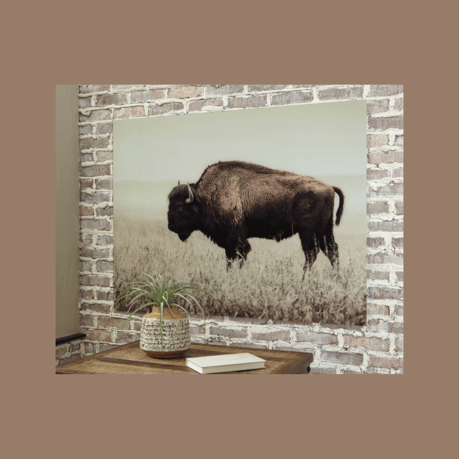 large artwork of a buffalo