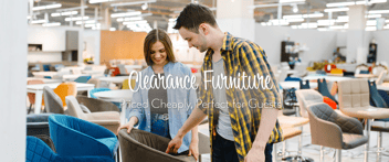 Clearance furniture at discounted prices, ideal for guest accommodations