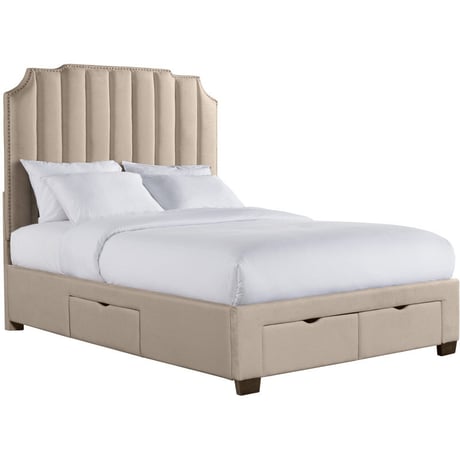 upholstered bed with storage