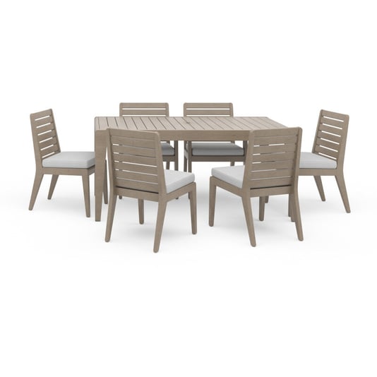 Sustain grey-brown Outdoor Dining Table and Six Chairs