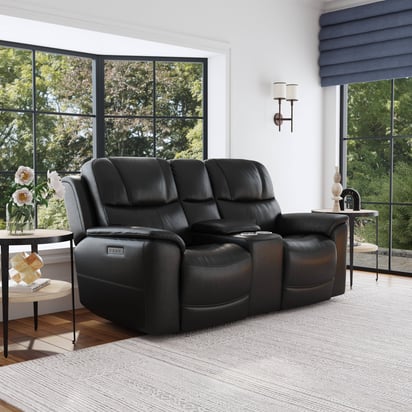 flexsteel crew raven black recliners