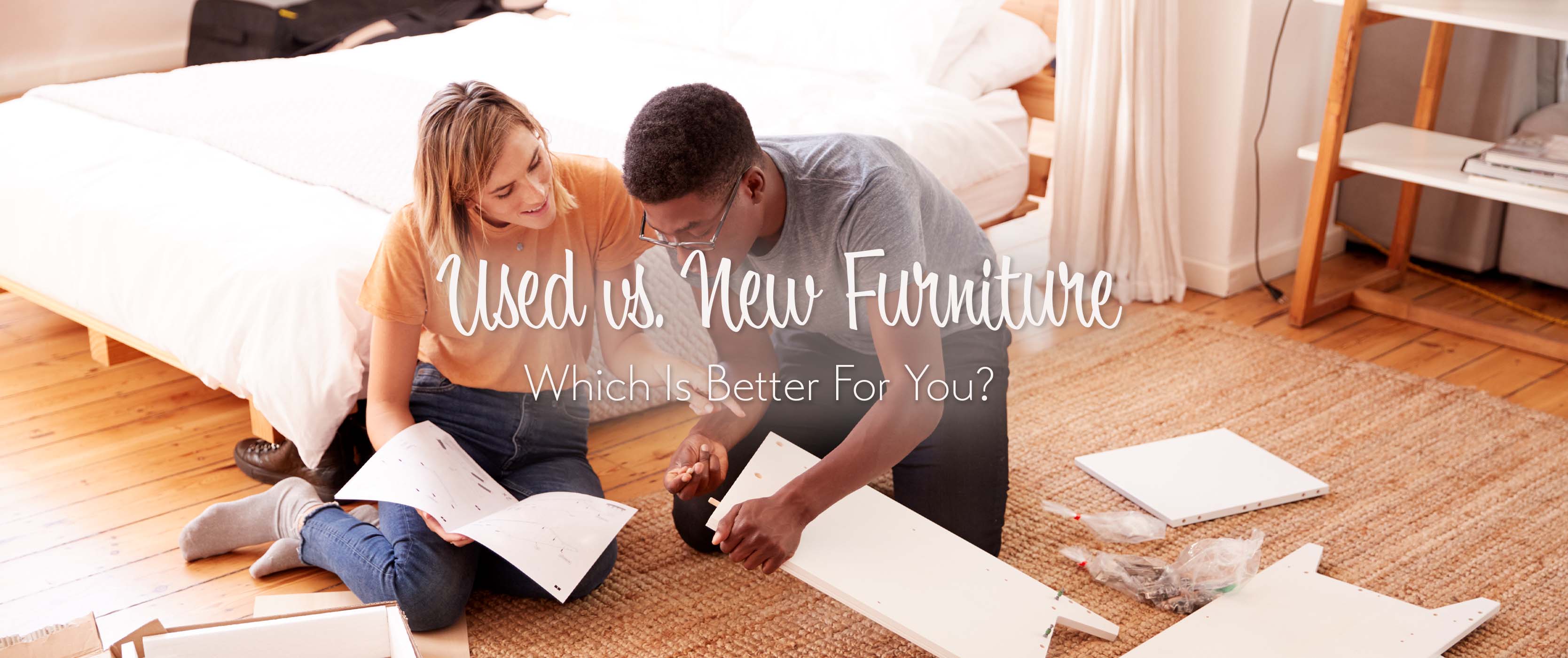 New furniture set in contemporary home – benefits of buying new vs. used.